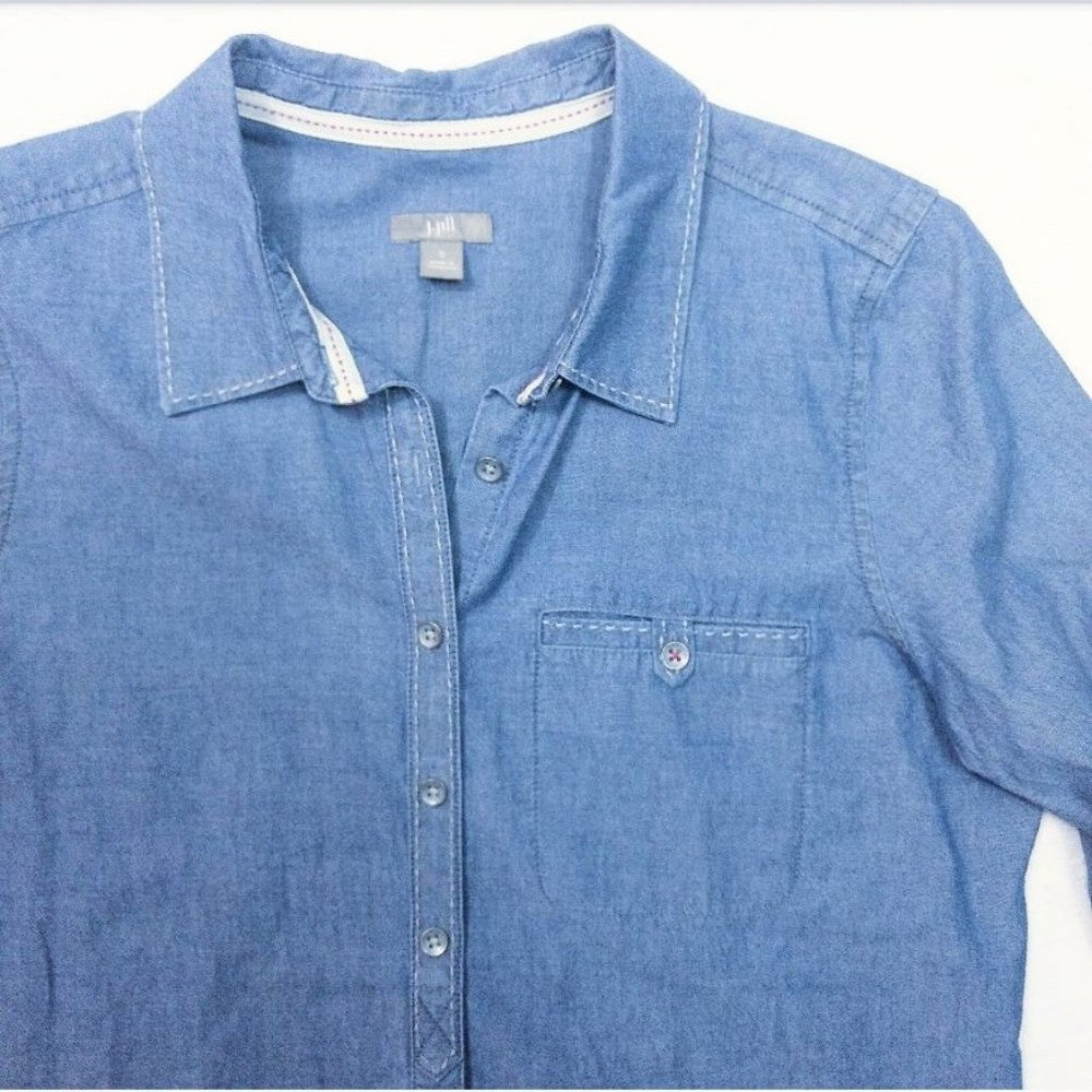 J. Jill chambray button down long-sleeved shirt